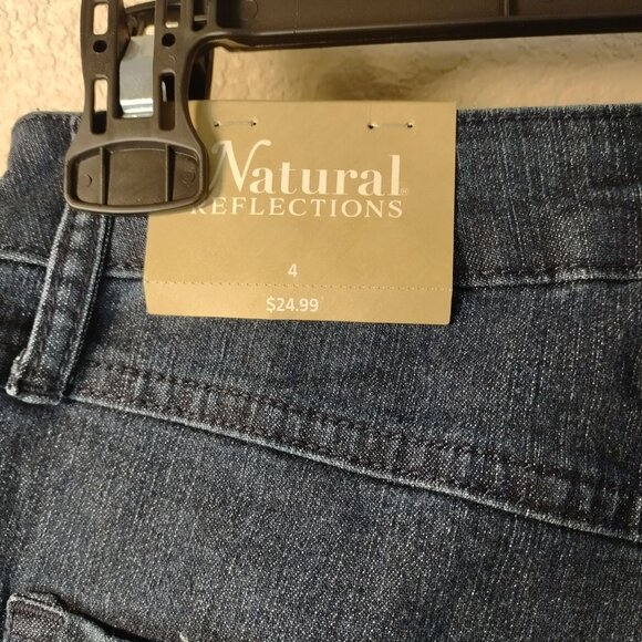 Natural Reflections Womens High Rise Slim Leg Jeans 4 Dark Wash Stretch Repreve - Picture 9 of 12